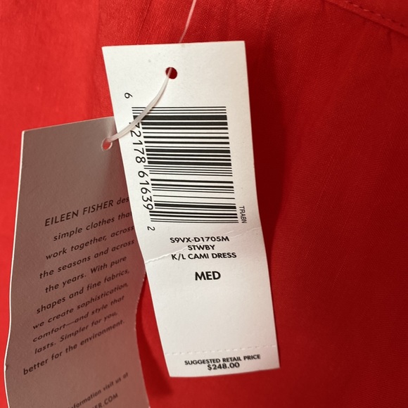 NWT Eileen Fisher Coral Sun Dress (size medium) - Picture 4 of 5